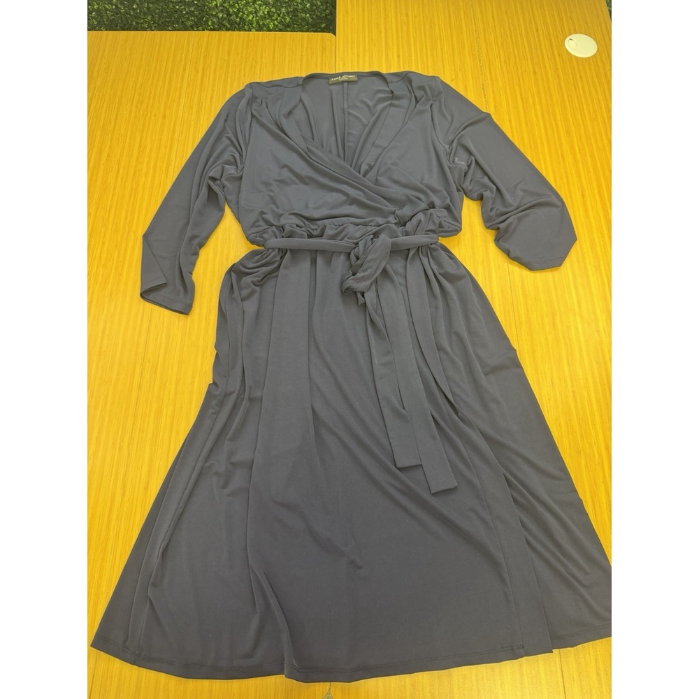 Lane Bryant Navy Blue Tie Front Maxi Dress Size 18/20 | Soft Stretch Jersey